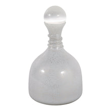 12" WAITE LG GLASS BOTTLE W/SELENITE STOPPER,WHITE