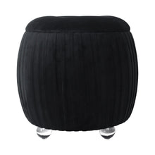 19" Newry Black Velvet Storage Stool