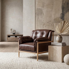 Bella Brown Leather Accent Chair
