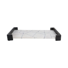 21" PATTON BLACK & WHITE MARBLE TRAY