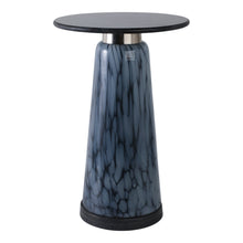 22" Posados Tall Art Table W/marble Top, Blue