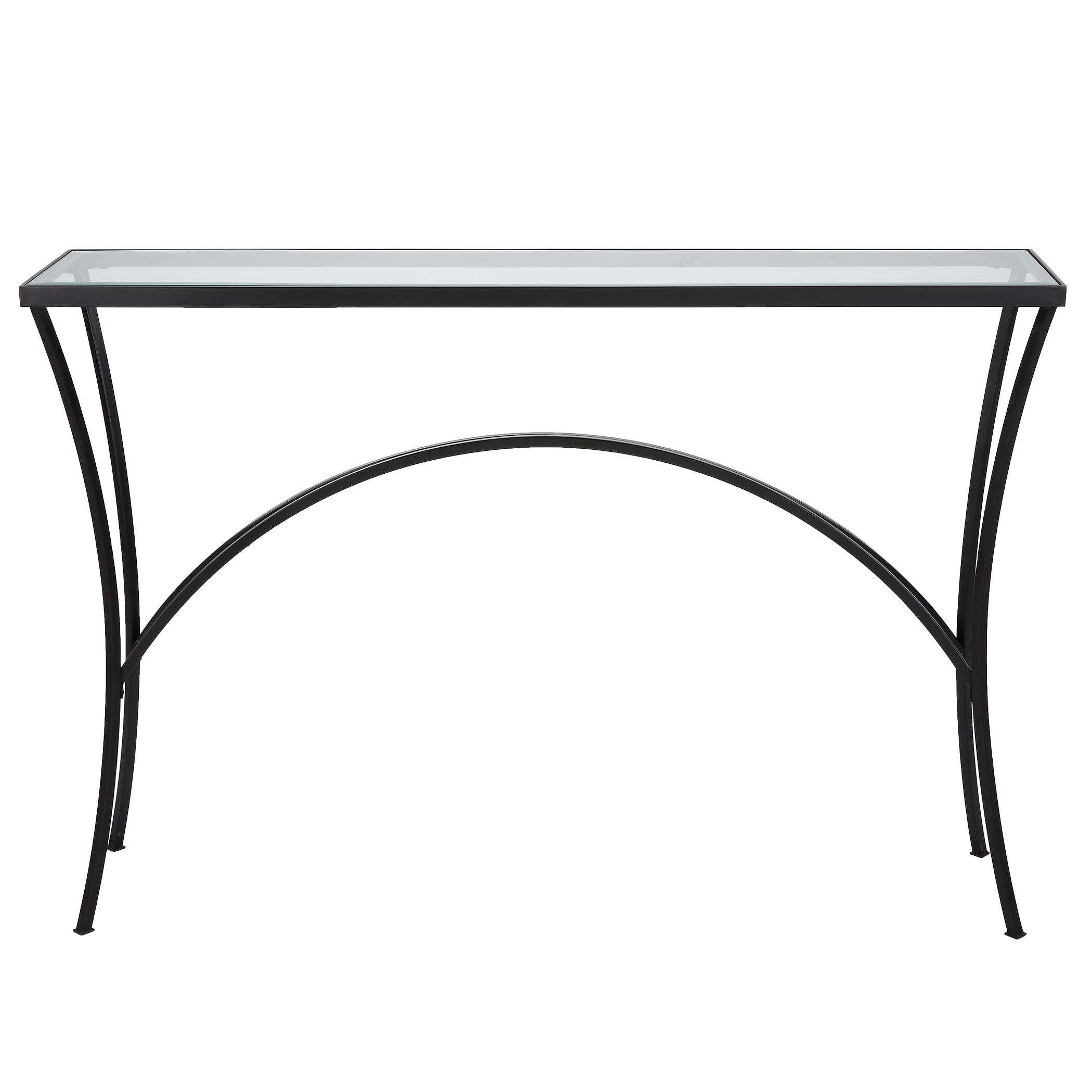 Uttermost Alayna Black Metal & Glass Console Table Al Rugaib Furniture
