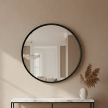 24" ROUND MIRROR, BLACK WB