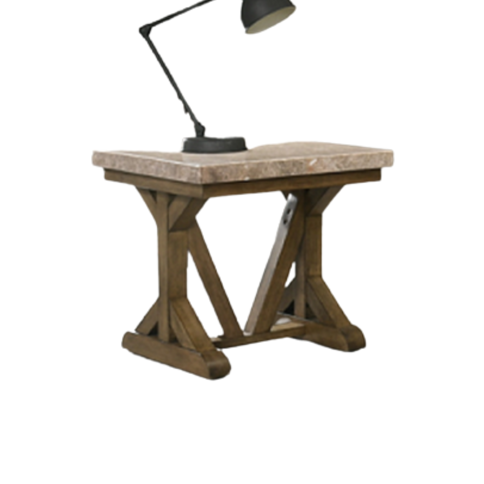 Xavier Brown Marble Top End Table Al Rugaib Furniture