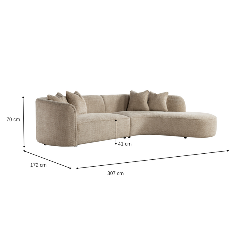 Raya Beige Sectional (Left Chaise + Right Arm)