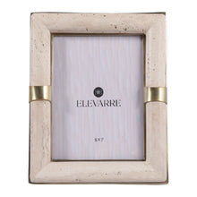 5X7 COLLASSA TRAVERTINE PHOTO FRAME, TAN