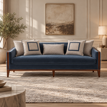 AlReem Blue Velvet Sofa 229cm
