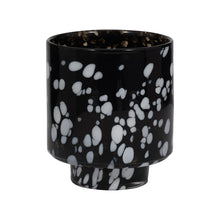 8" Hennie Small Black & White Glass Vase