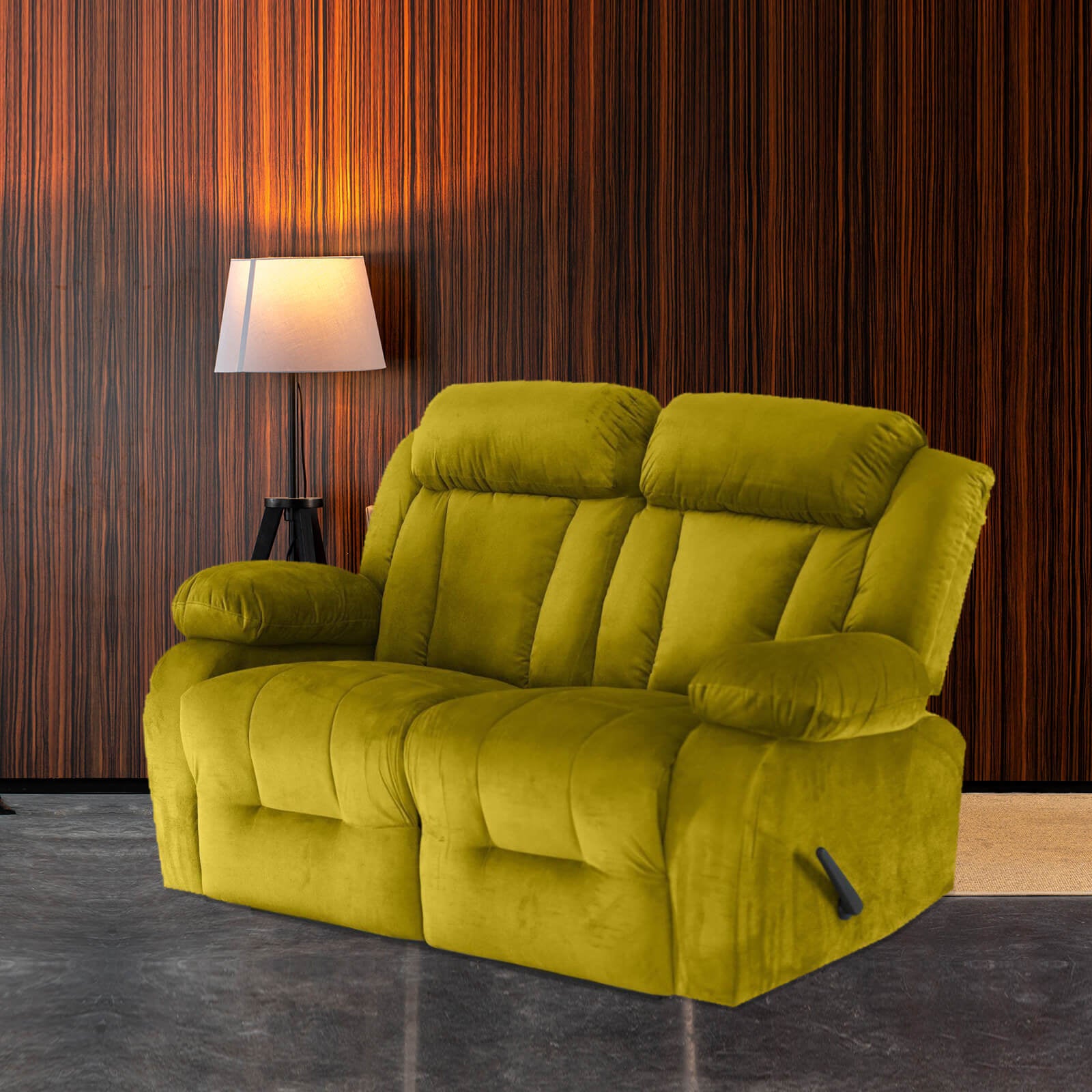Velvet Double Recliner Chair Gold NZ50 Al Rugaib Furniture