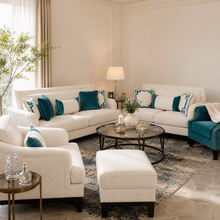 Greek Key Off White Sofa Set