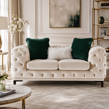 Statement Tuft Off-White Loveseat (176cm)