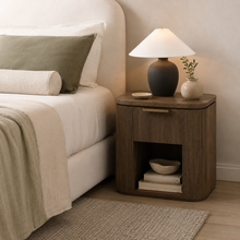 Rustic Haven Brown Oak One Drawer Nightstand