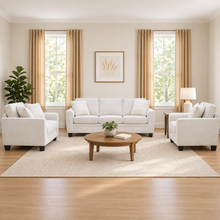 Elora Beige Living Room Set ( Sofa + Loveseat + Chair)