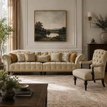 Classic Beige Living Room Set (Chair+XXL Sofa)