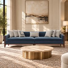 AlReem Blue Velvet Sofa 340cm
