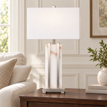 Stark Alabaster Table Lamp in Silver-76cm H