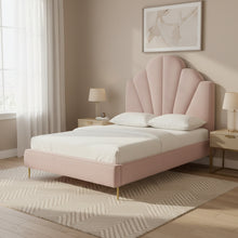 Bianca Blush Velvet Bed in Queen