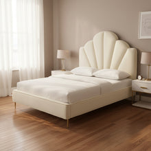 Bianca Cream Velvet Bed in Full