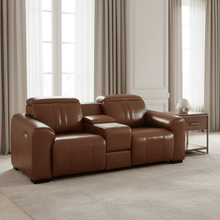 Canyon Luxe Brown Leather Motion Power RAF (84cm)