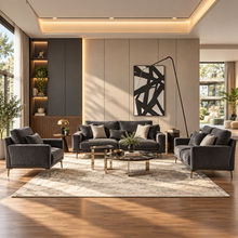 Whisper Soft Black Sofa Set