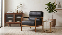 Cove Black Leather Accent Chair