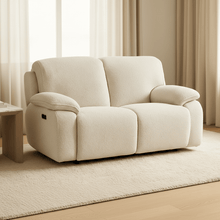 Cushy White Power Motion Loveseat