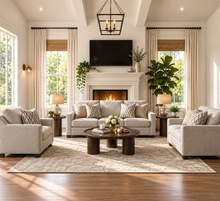 Luxe Haven Creamy Grey Sofa Set