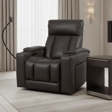 LuxeGlow Dark Brown PWR Recliner
