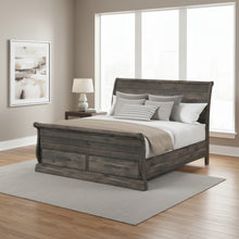 Park Ridge King Sleigh Storage Bed in Charcoal