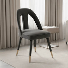 Petra Dark Grey Velvet Side Chair