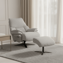 Roots Comfort Grey Power Recliner w/Ottoman