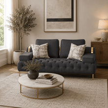 Tufting Dark Grey Loveseat