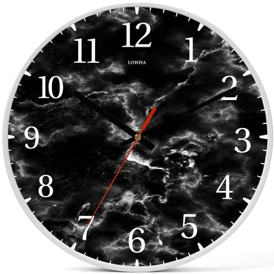 Wall Clock Decorative Marble dark black Battery Operated -LWHSWC30W-C196 (6622837702752)