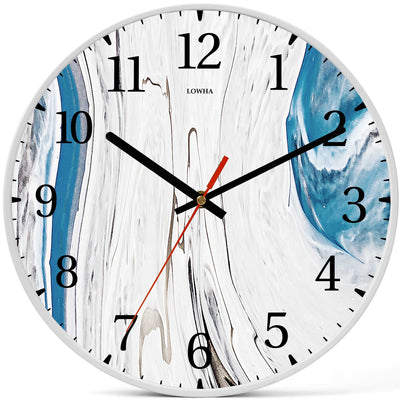 Wall Clock Decorative Marble ink white blue Battery Operated -LWHSWC30W-C198 (6622837735520)