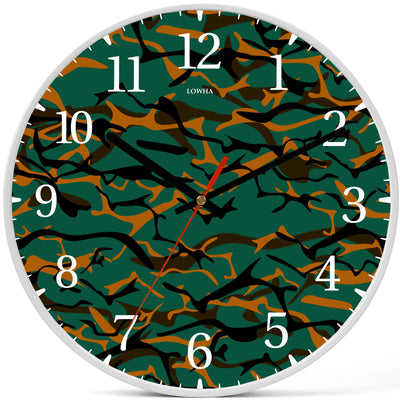 Wall Clock Decorative camouflage green orange Battery Operated -LWHSWC30W-C352 (6622842912864)