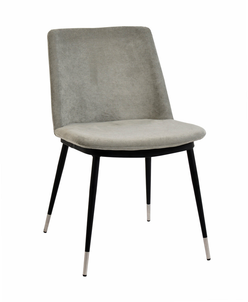 Evora Grey Velvet Chair - Silver Legs (Set of 2) - Al Rugaib Furniture (4576485277792)