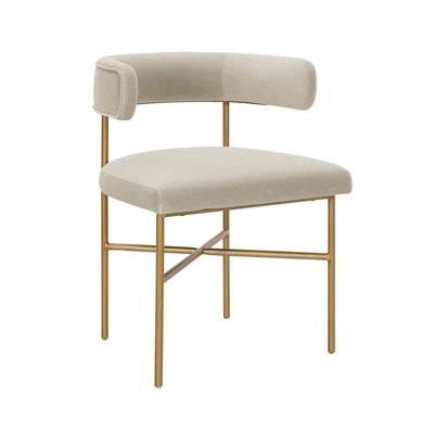 Kim Performance Velvet Chair in Cream - Al Rugaib Furniture (4576500711520)