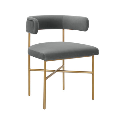 Kim Performance Velvet Chair in Grey - Al Rugaib Furniture (4576500809824)