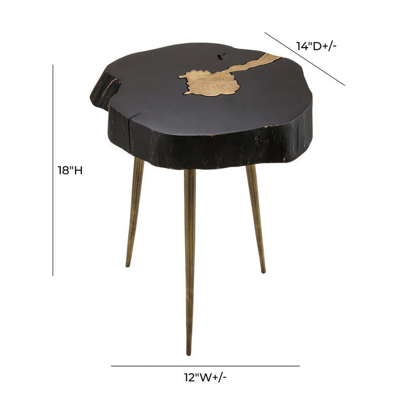 Timber Black and Brass Side Table (4576530301024)