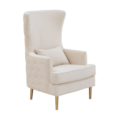 Alina Cream Tall Tufted Back Chair (6613356380256)