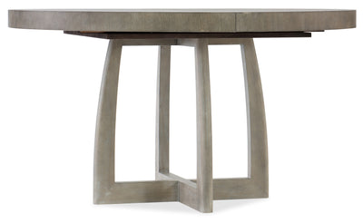 48in Round Pedestal Dining Table w/1-18in Leaf - Al Rugaib Furniture (4688803397728)