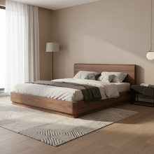 Round Off King Bed Walnut