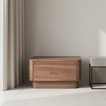 Round Off Nightstand Walnut