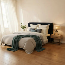Samara Queen Bed Blue Velvet