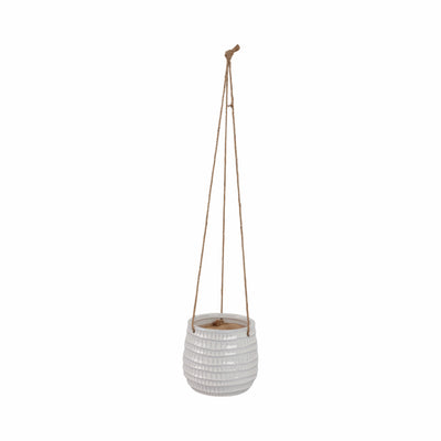 Ceramic 6 Dimpled Hanging Planter, Beige