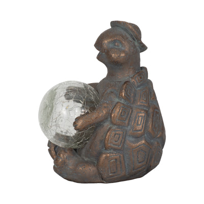 7 Turtle With Solar Orb, Antique Copper