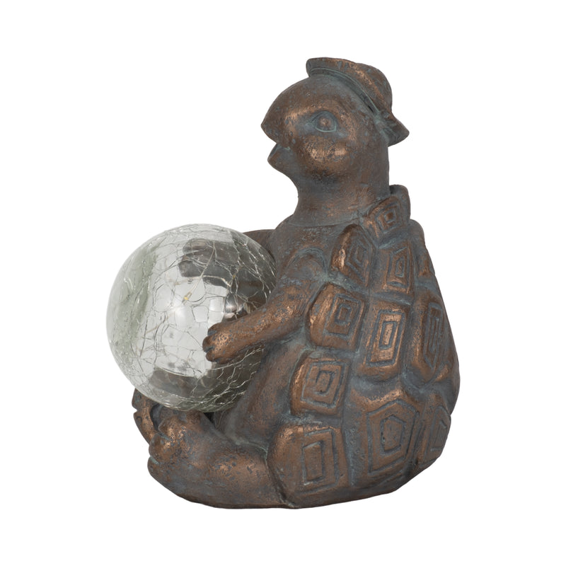 7 Turtle With Solar Orb, Antique Copper
