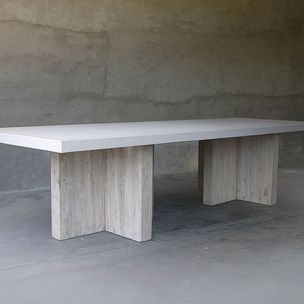 Royal | CascadeCrown Marble Dining Table in Turkish White Marble - Beige - 250x110x80 cm