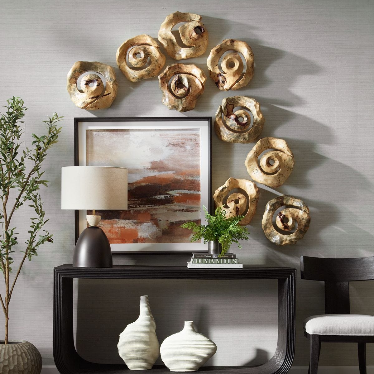 Corkscrew Wood Wall Decor, S/9