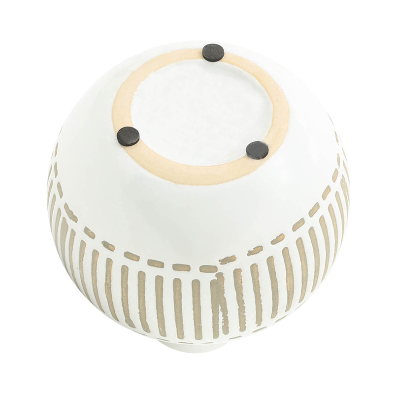 CER, 6H ROUND AZTEC VASE, GRAY